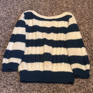 Blue and White striped sweater